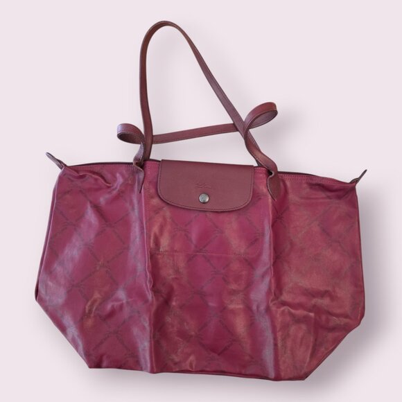 Longchamp Le Pliage Tote Bag Burgundy Monogram - Picture 1 of 5